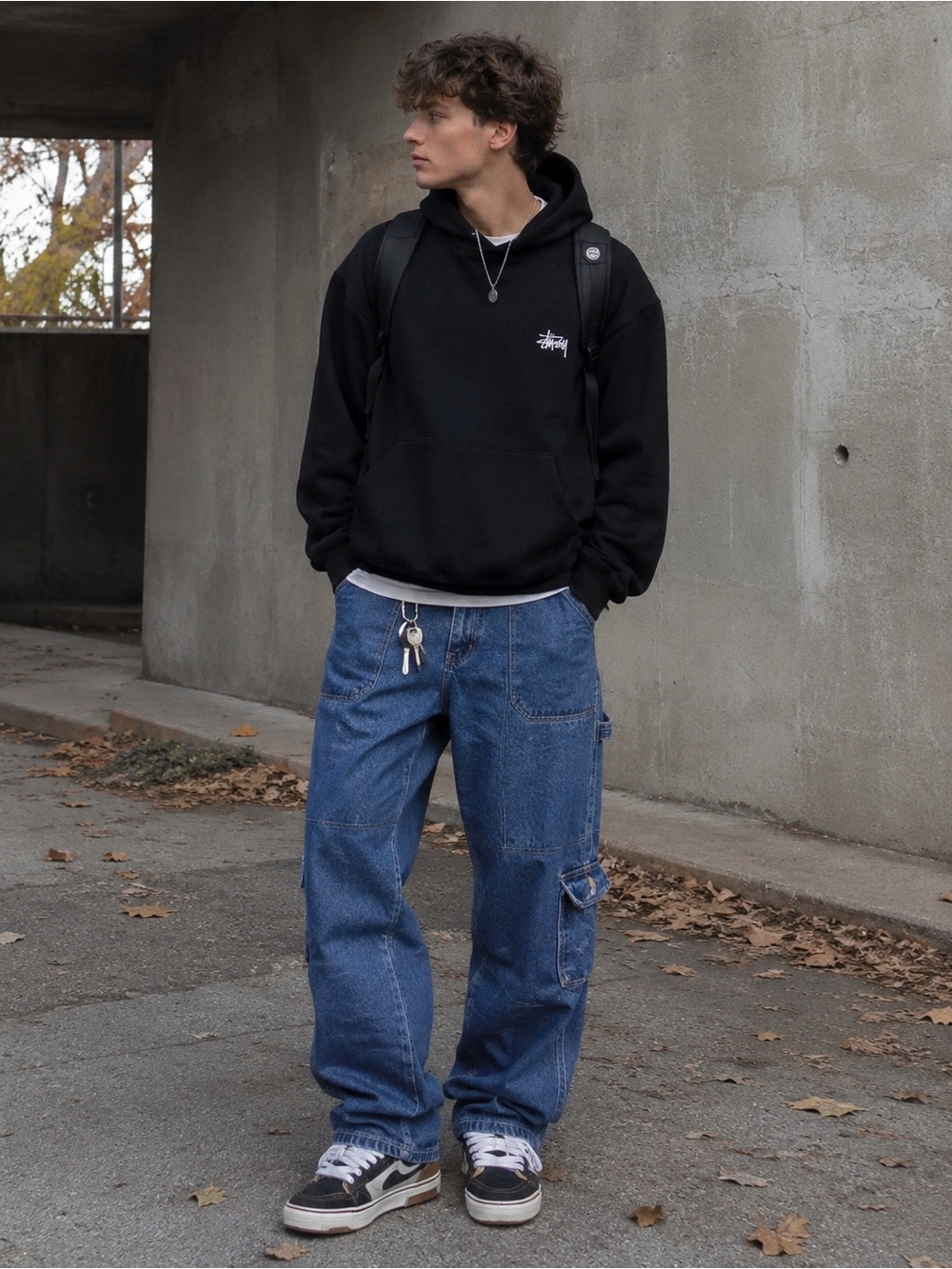 Vintage 1990s Clench Cargo Pocket Jeans Blue Size 34 Y2K Skate Hip Hop Rave